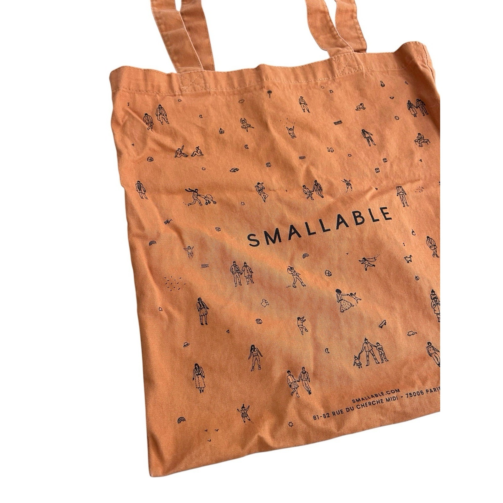 Smallable Limited Edition Orange Tote Bag From Paris 16x15 Organic Cotton — image 3 of 7